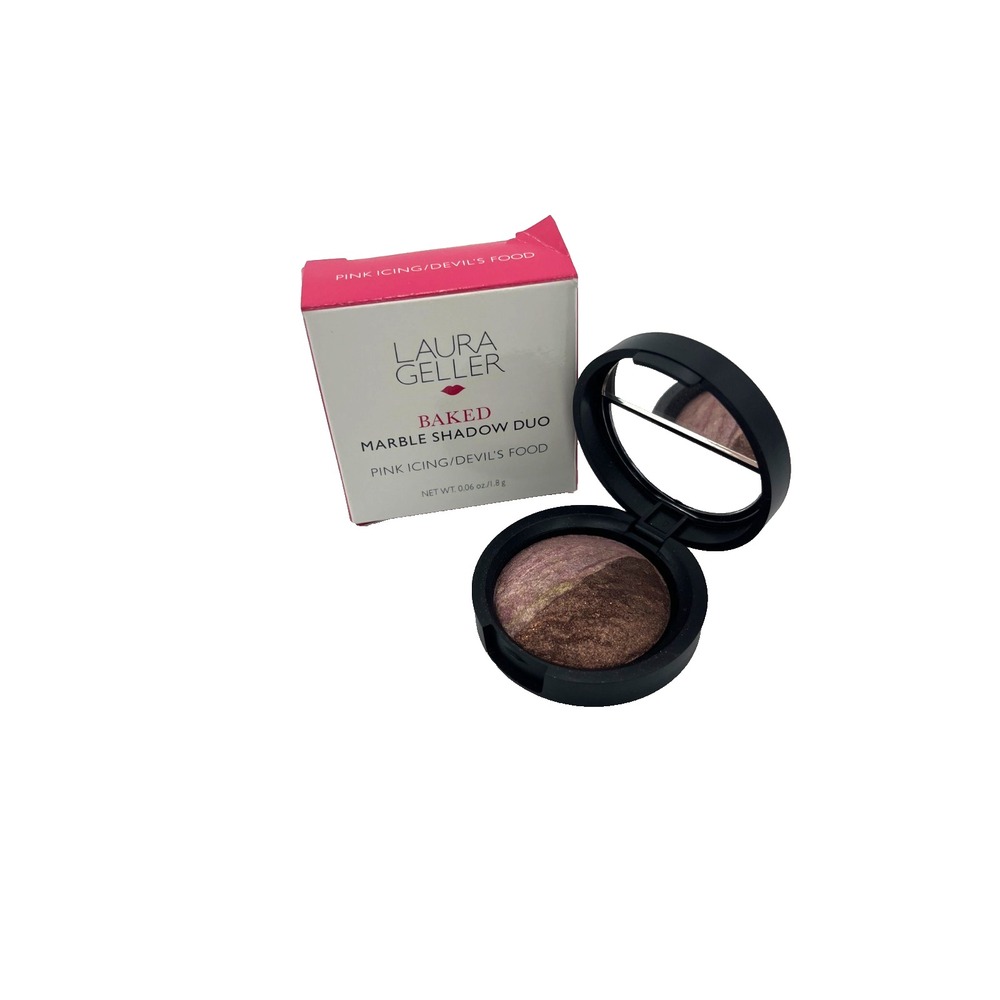 Laura Geller Baked Marble‎ Eye Shadow Duo Pink Icing Devil's Food 0.06oz / 1.8g
